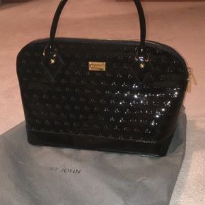 St. John Black Patent Purse
